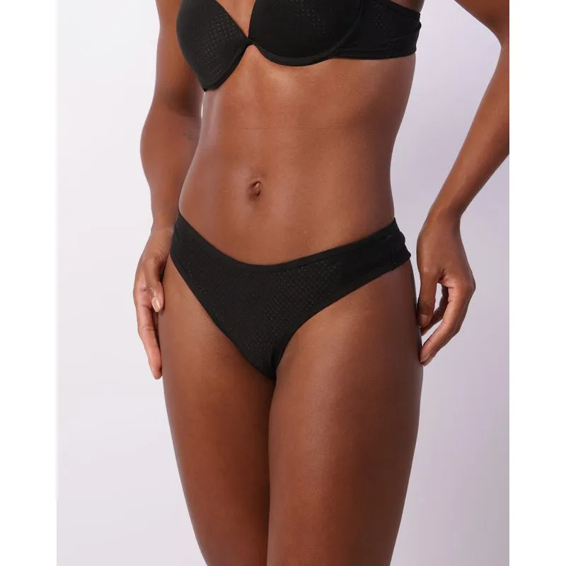 Calcinha Feminina Fio Duplo Textura Corações Preta G