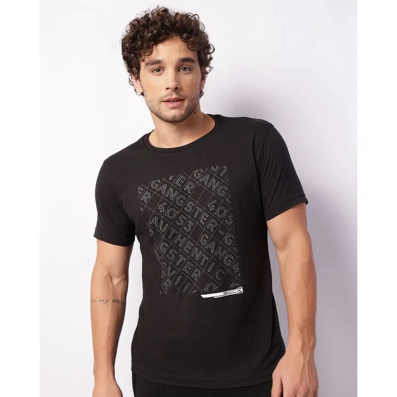 Camiseta Masculina Gangster Manga Curta Preta M