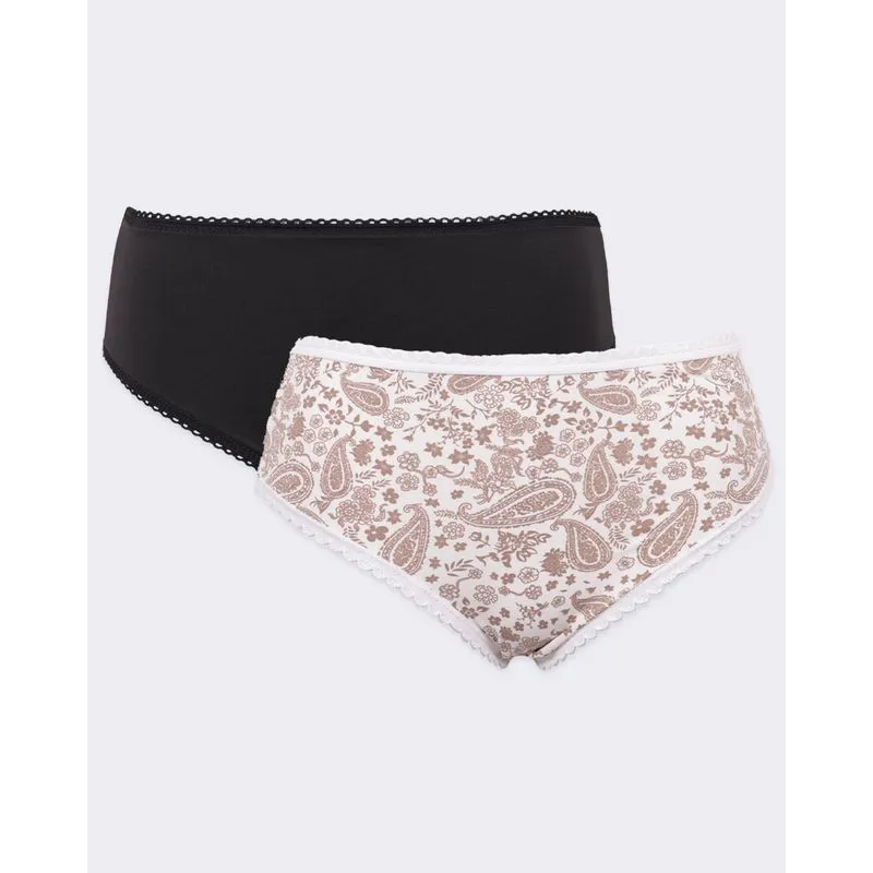Kit 2 Calcinhas Femininas Biquíni Branca Branca E Preta M