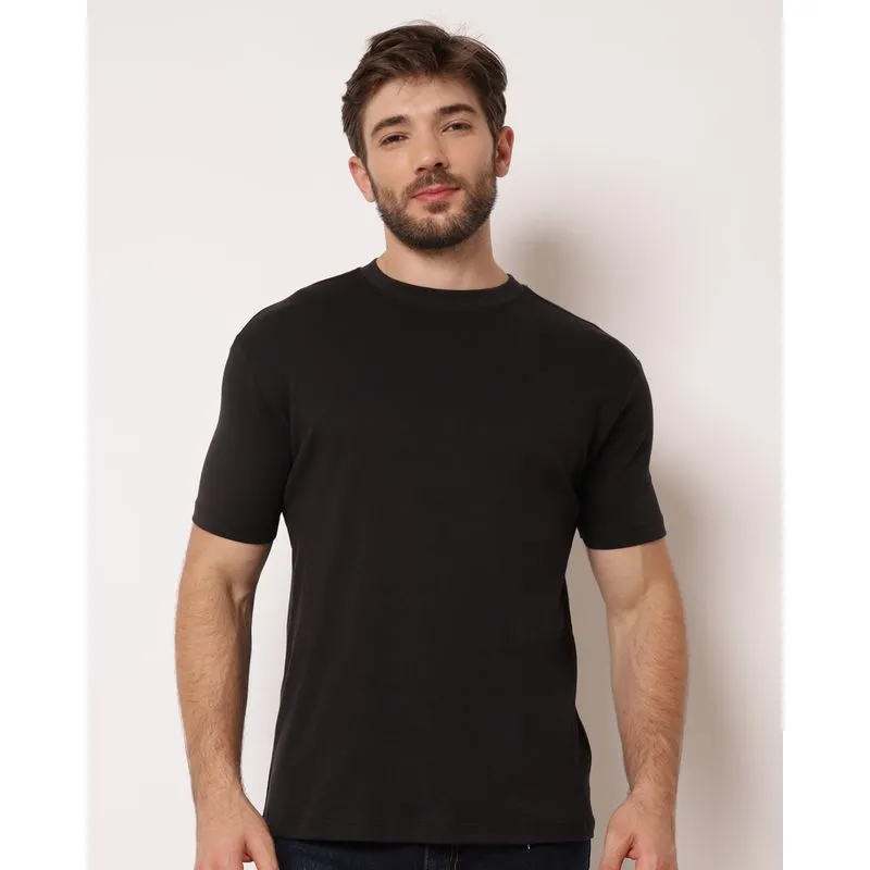Camiseta Masculina Algodão Básica Manga Curta Preta GG