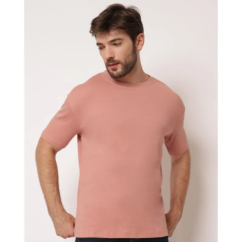 Camiseta Masculina Algodão Básica Manga Curta Rosa M