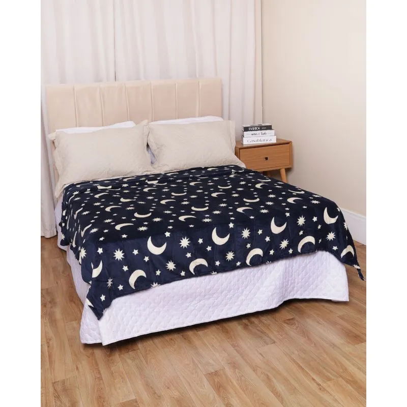 Manta Casal Arte & Cazza 180cm x 220cm Estampado Marinho UN