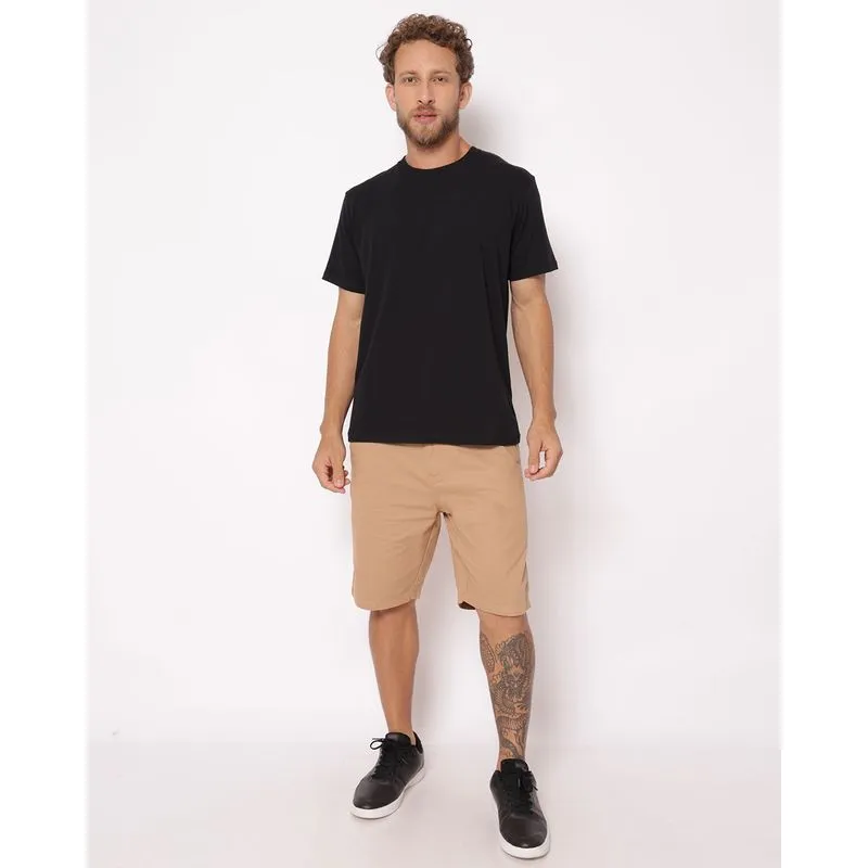 Bermuda Sarja Masculina Reta Marrom 44