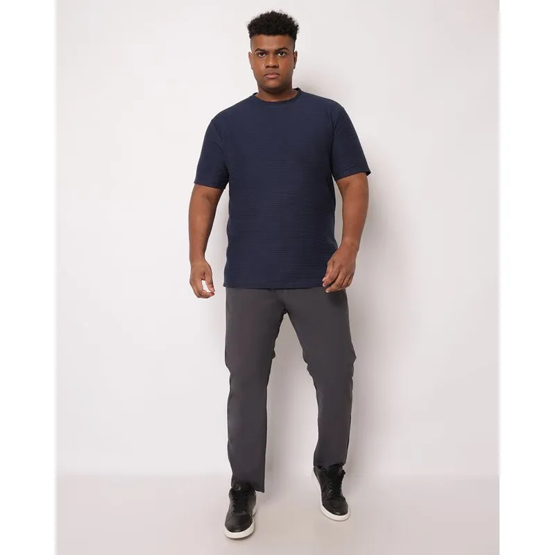 Calça Plus Size Masculina Casual Reta com Bolsos Cinza G3