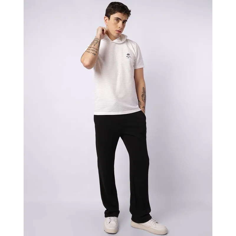 Calça Masculina Reta Canelada com Bolso Preta M