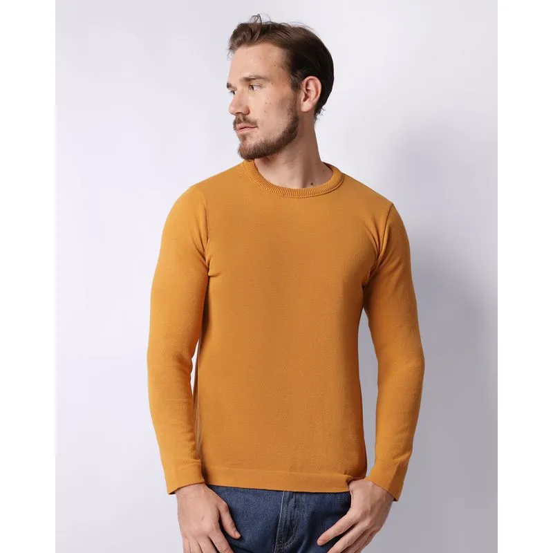 Suéter Masculino Tricô Básico Mostarda M
