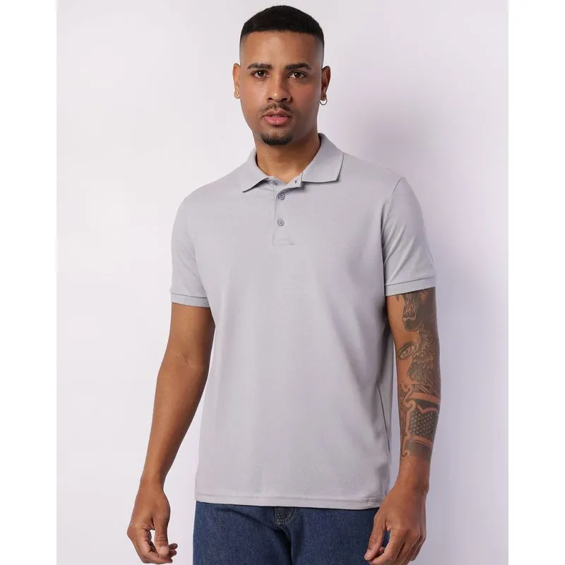 Camisa Polo Masculina Básica Azul G