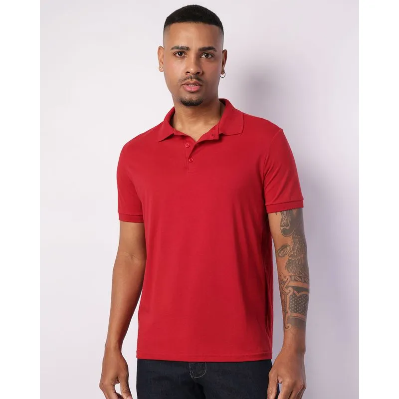 Camisa Polo Masculina Básica Vermelha GG