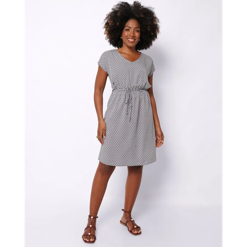 Vestido Feminino Berry & Co. Curto Viscose Estampado Azul G