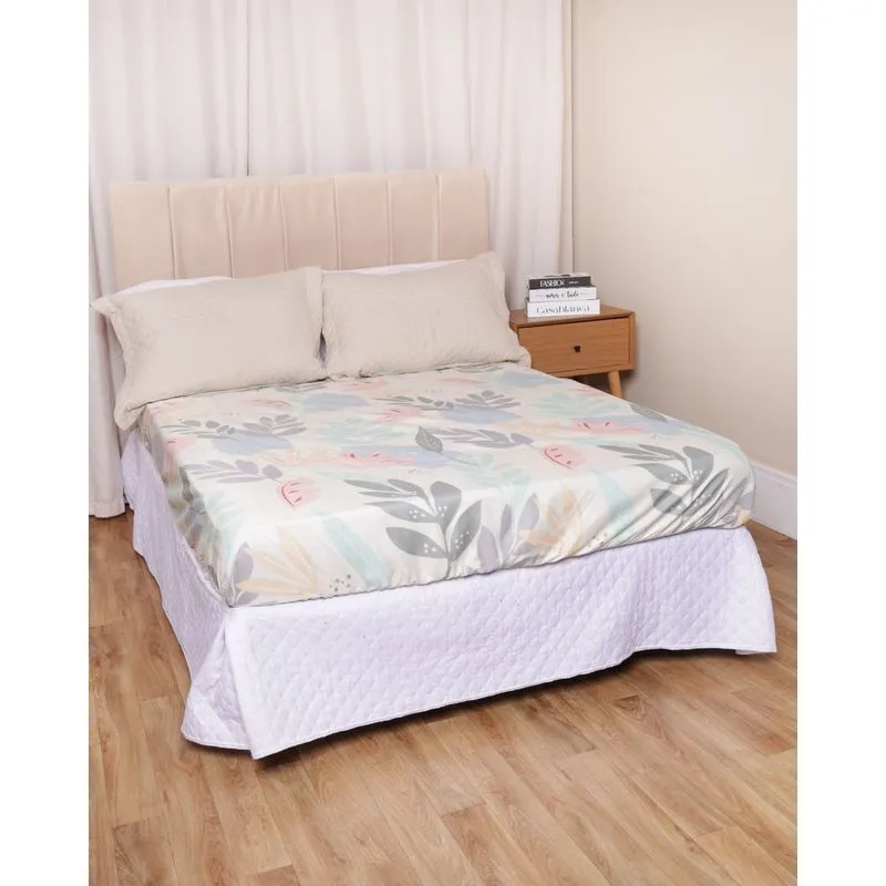 Lençol Casal Avulso Arte & Cazza Com Elástico Estampado Amarelo UN