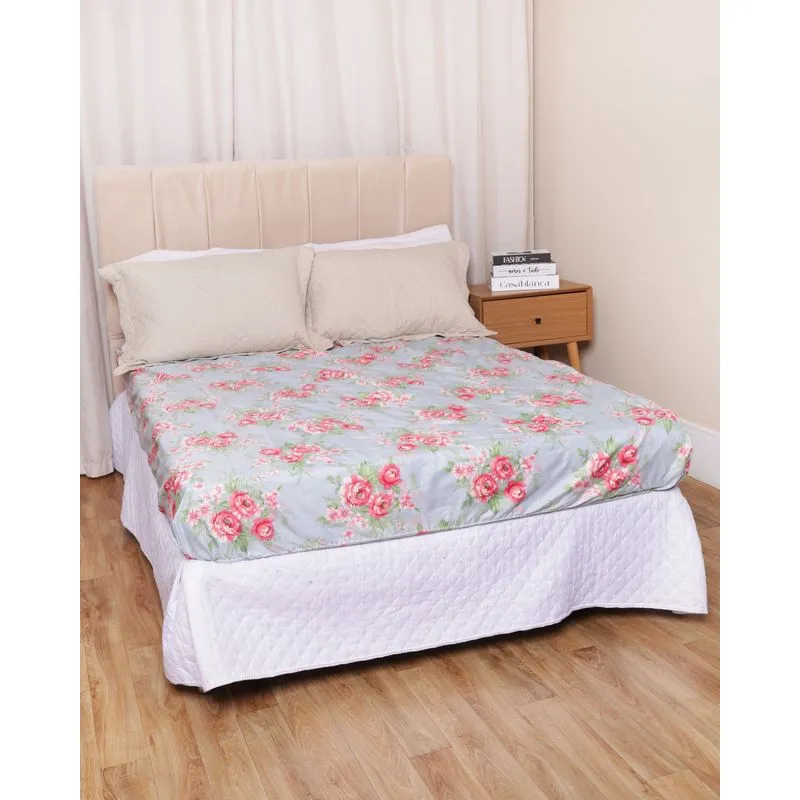 Lençol Casal Avulso Arte & Cazza Com Elástico Estampado Azul UN