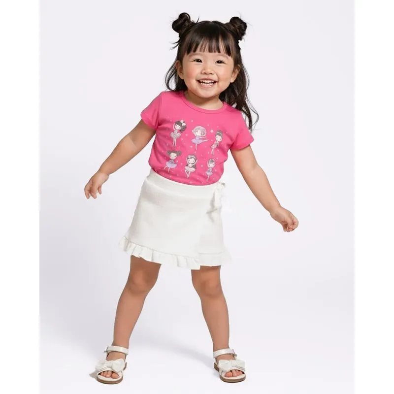 Blusa Bebê Estampa Ballet com Glitter Manga Curta 3