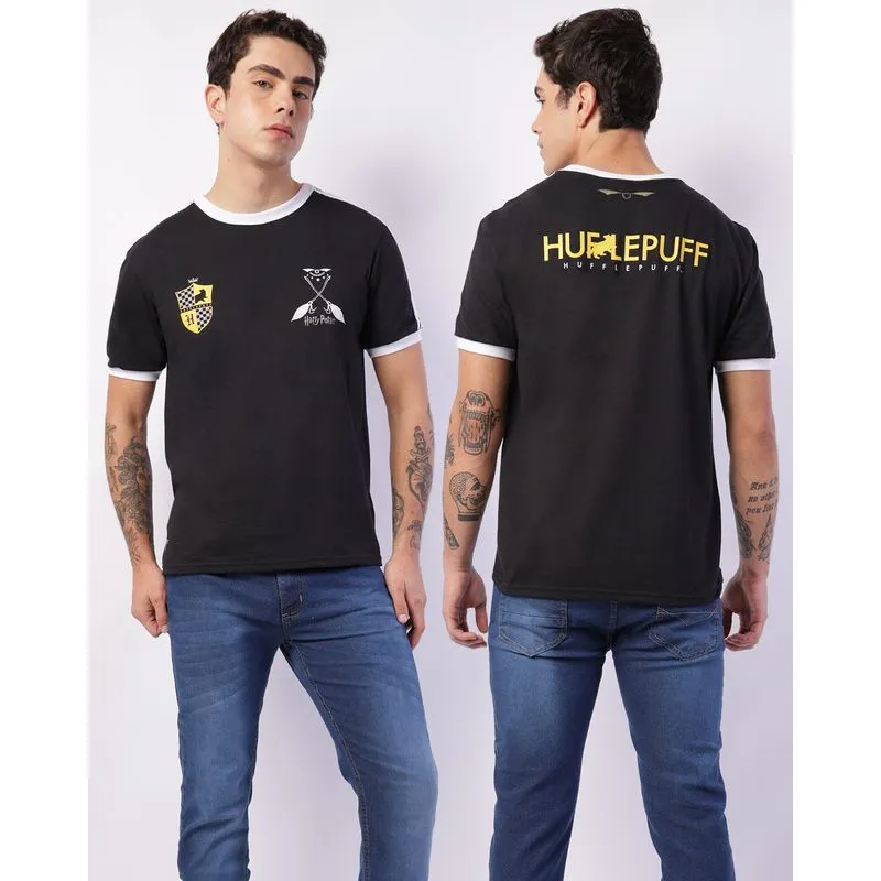 Camiseta Masculina Harry Potter Lufa-Lufa Manga Curta Preta G