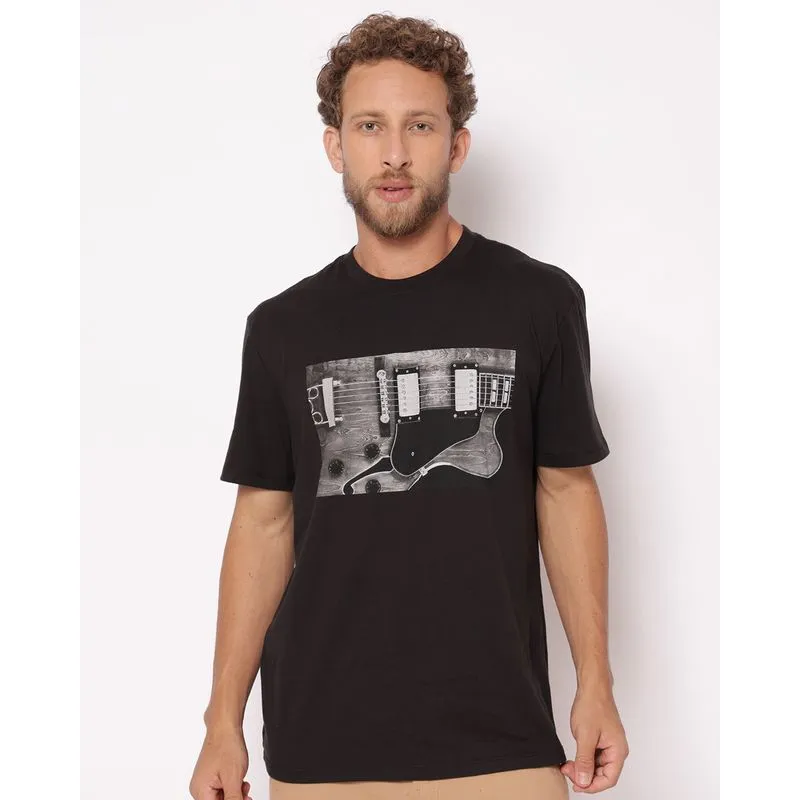 Camiseta Masculina Algodão Peruano com Estampa Preta G