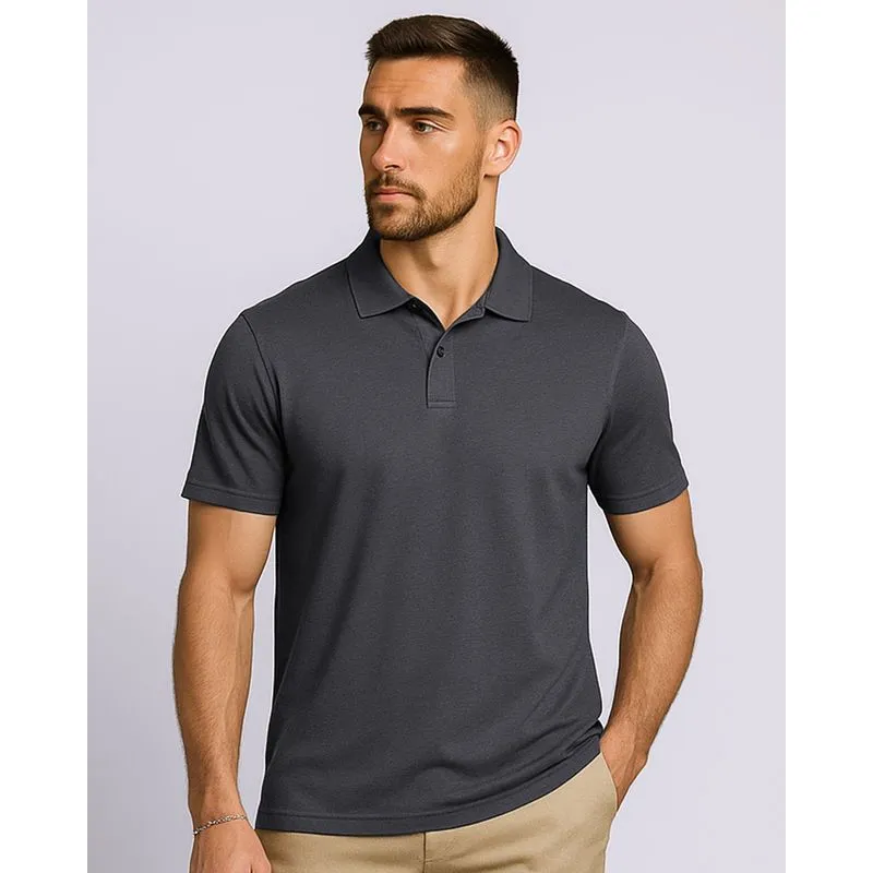 Camisa Polo Masculina Manga Curta Cinza M