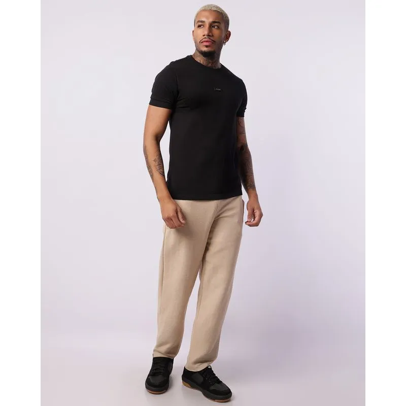 Calça Masculina Reta Texturizada com Bolso Bege GG
