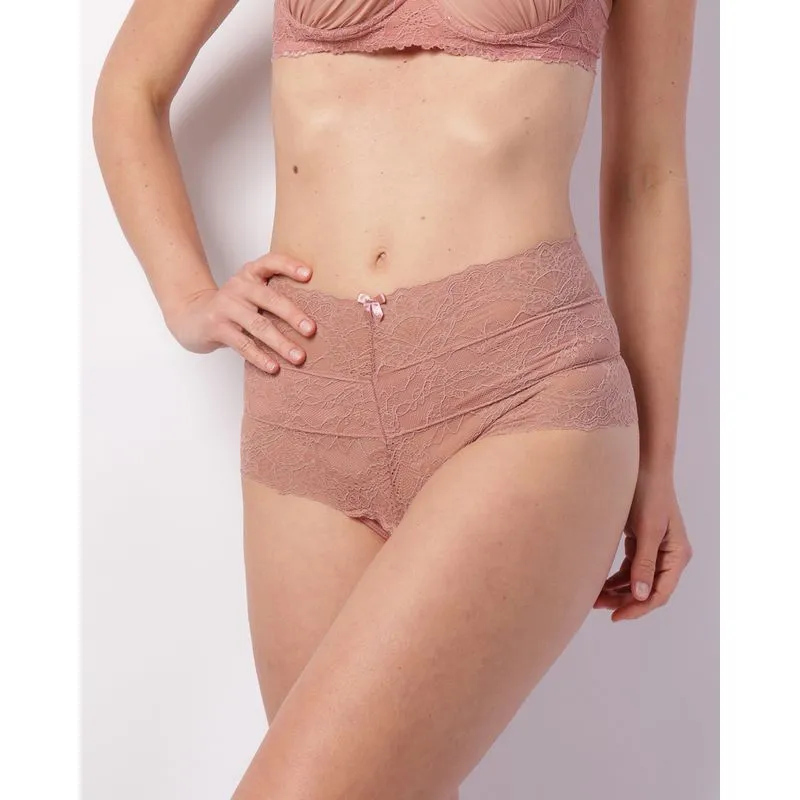 Calcinha Feminina Caleçon Renda com Lacinho Rosa GG