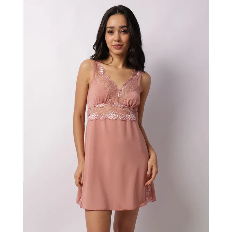 Camisola Feminina Liganete Alcinha Com Renda Rosa P