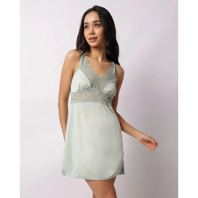 Camisola Feminina Liganete Alcinha Com Renda Verde G