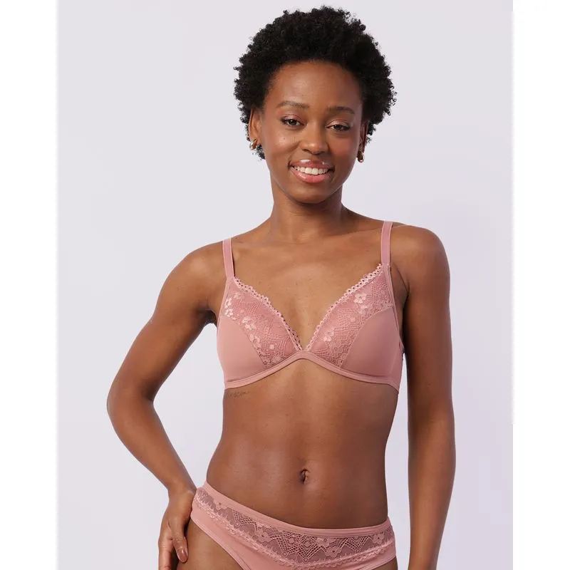 Sutiã Feminino Triangulo com Renda Rosa 44