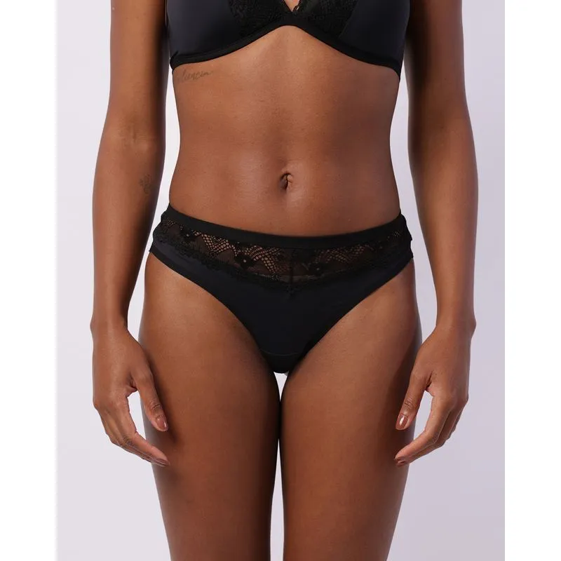 Calcinha Feminina Fio Duplo com Renda Preta G