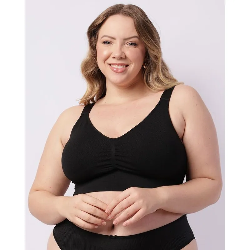 Sutiã Plus Size Feminino Top com Bojo Removível Preto G2