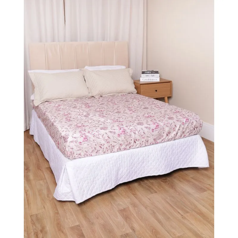 Lençol Casal Avulso Arte & Cazza Com Elástico Estampado Lilás UN