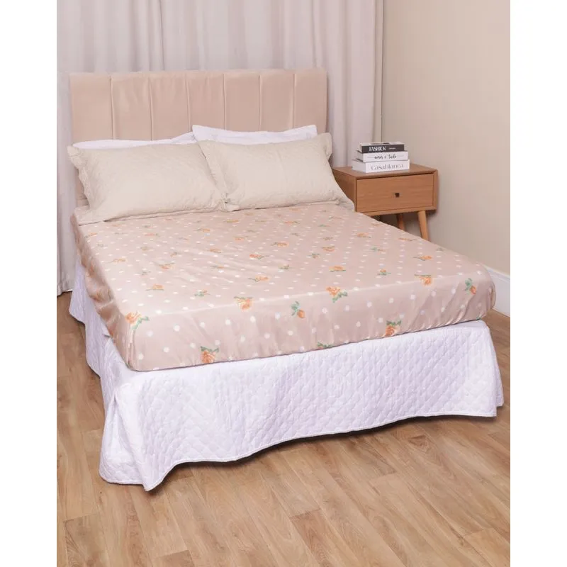 Lençol Avulso Casal Com Elastico Arte & Cazza Estampado Marrom UN