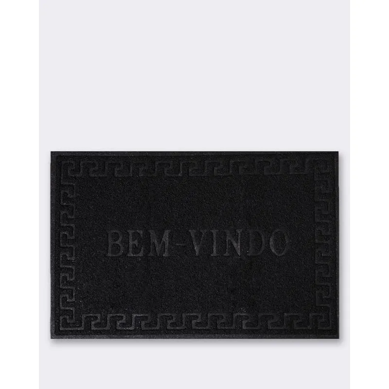 Tapete De Porta 40cm x 60cm Estampa Sortidas Preto UN