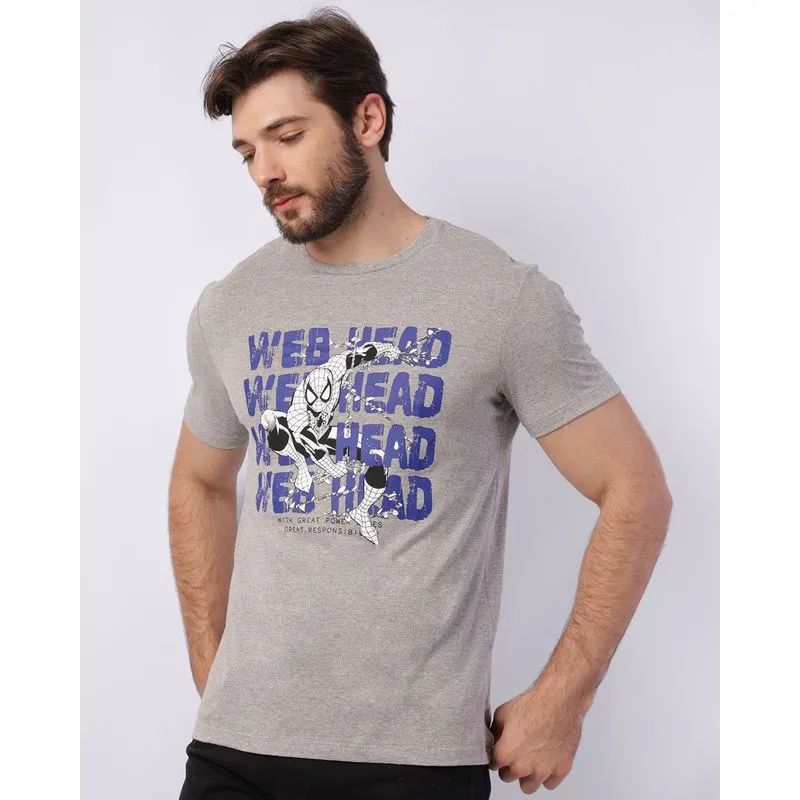 Camiseta Masculina Marvel Homem Aranha Cinza P