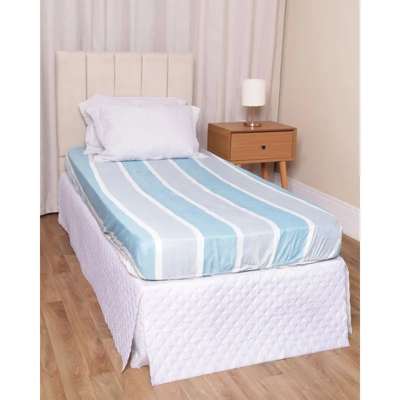Lençol Solteiro Avulso Com Elástico Arte & Cazza Estampado Azul UN