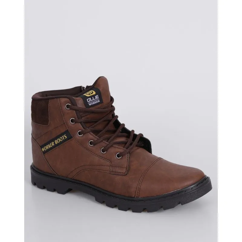 Bota Masculina Ollie Recortes com Zíper Marrom 43