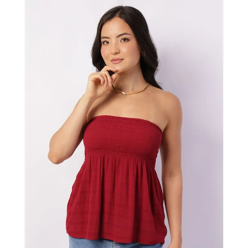 Blusa Feminina Berry & Co. Tomara que Caia com Lastex Vinho M