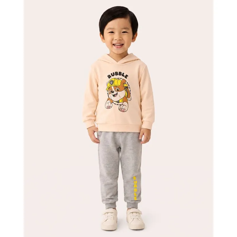 Conjunto Moletom Bebê com Capuz Rubble Patrulha Canina Bege 2