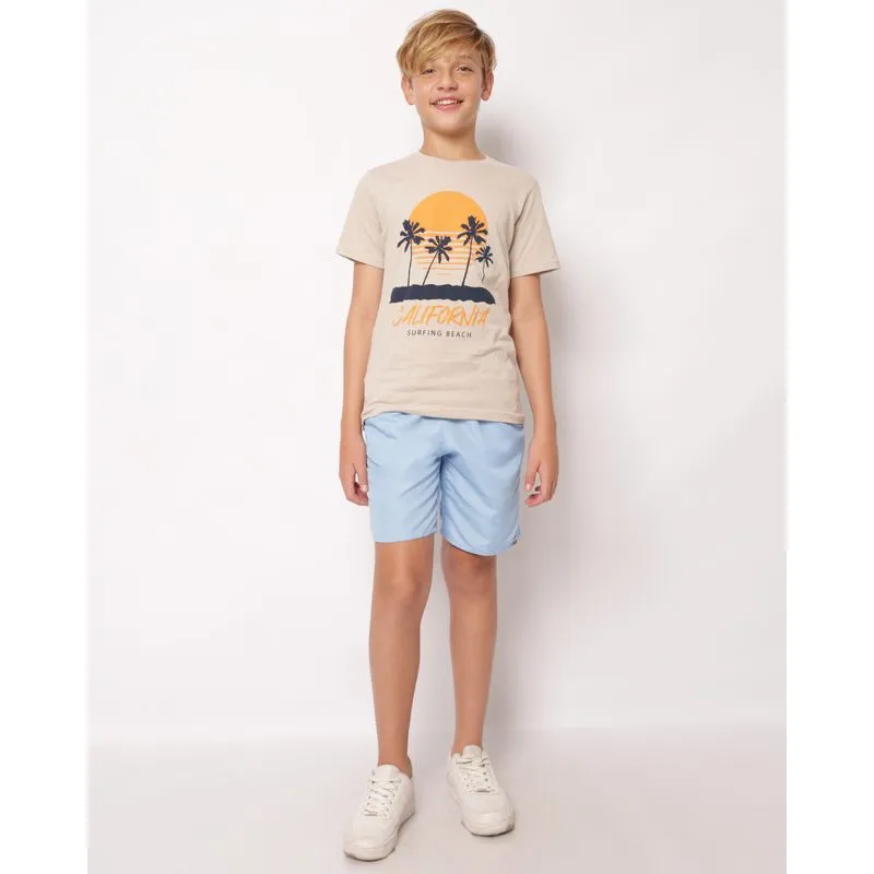 Bermuda Juvenil Microfibras com Cordão Azul 10