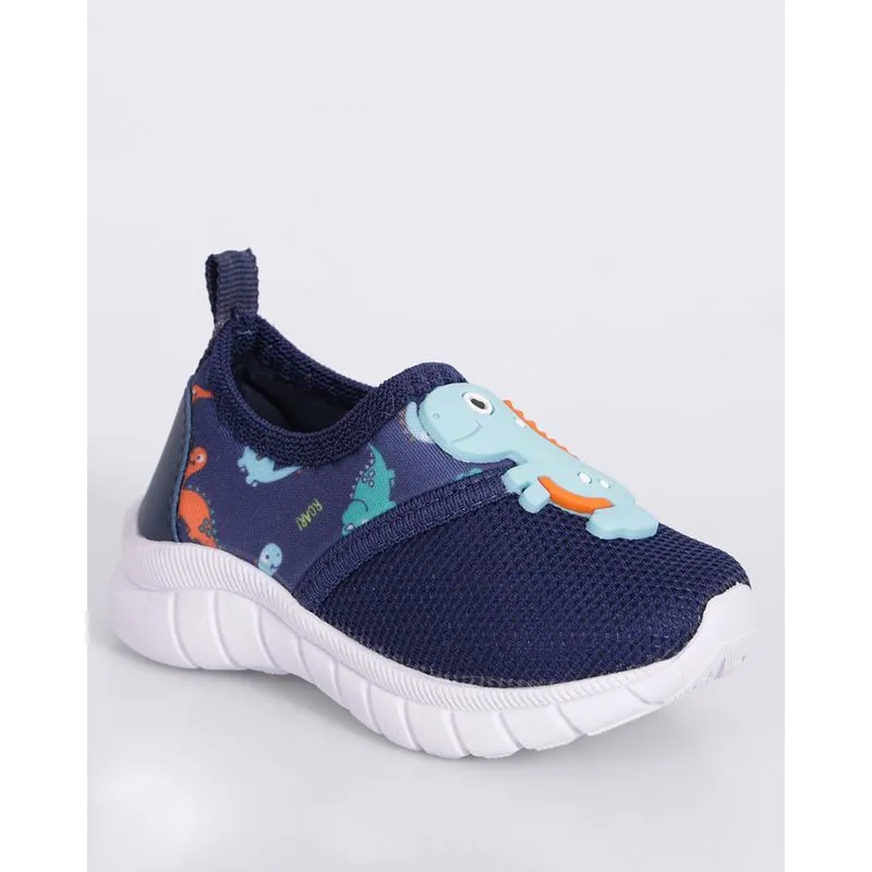Tênis Bebê Slip On com Aplicação Dinossauro Marinho 26