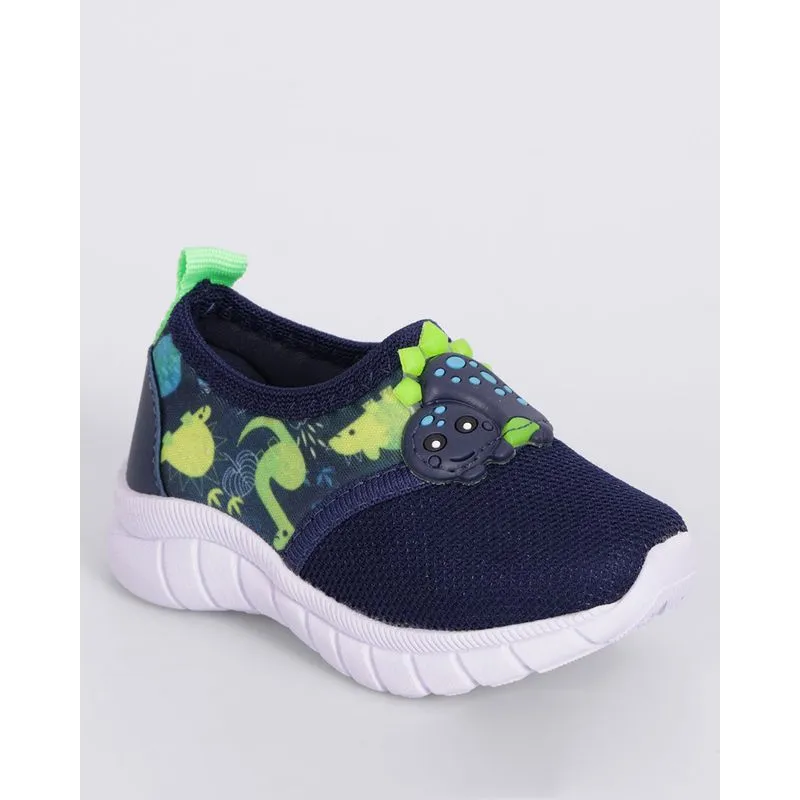 Tênis Bebê Slip On com Aplicação Dinossauro Marinho 21