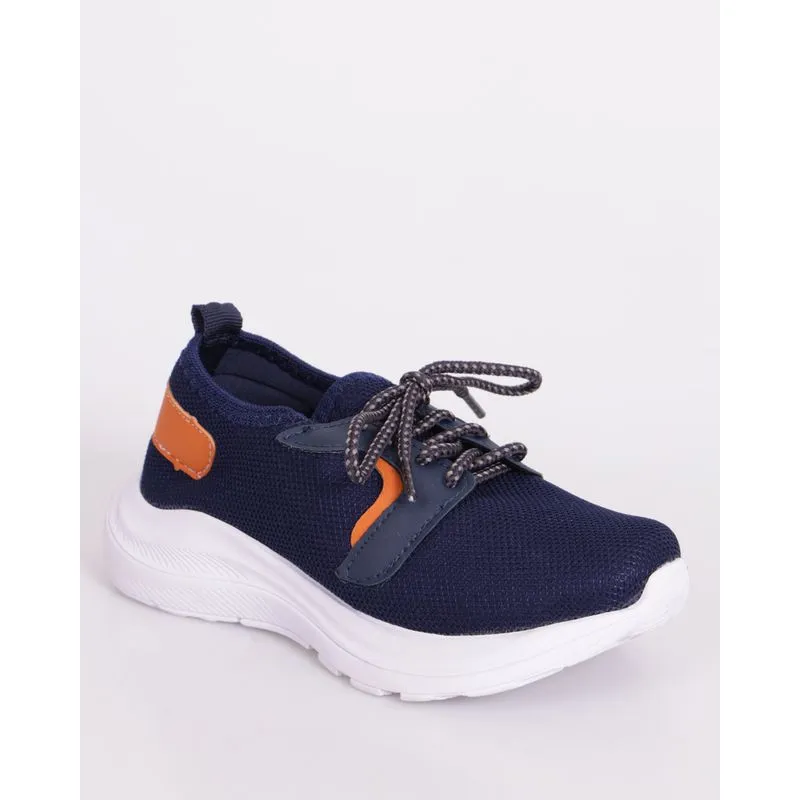 Tênis Infantil Knit com Recortes Marinho 34