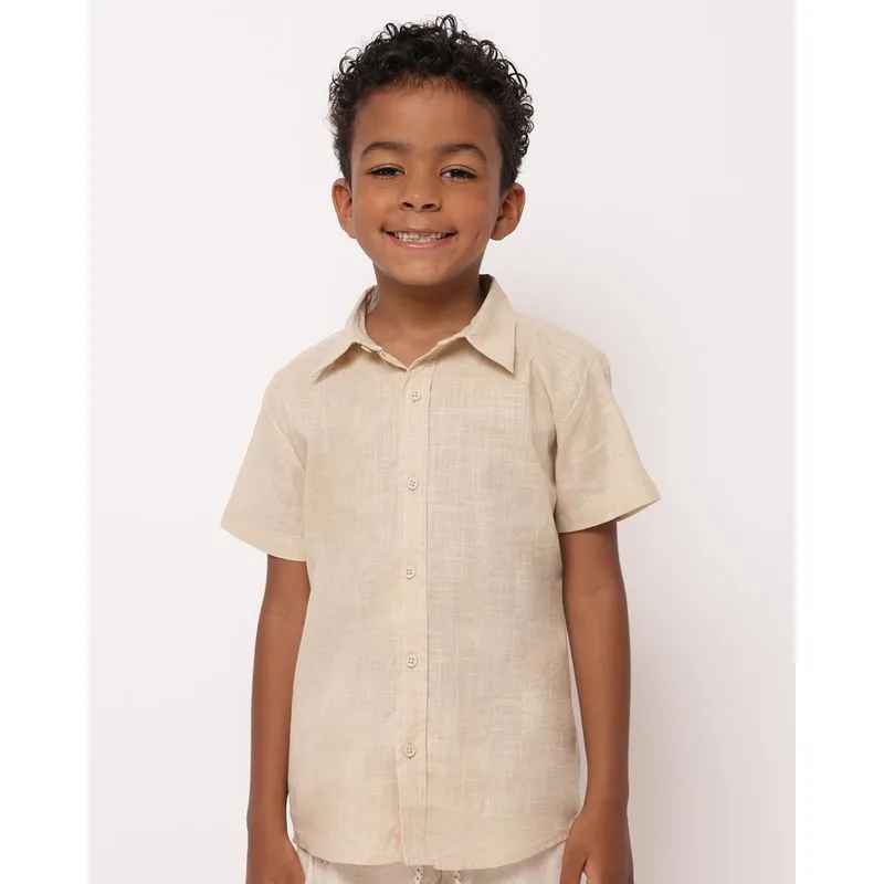 Camisa Juvenil Algodão Manga Curta Bege 10
