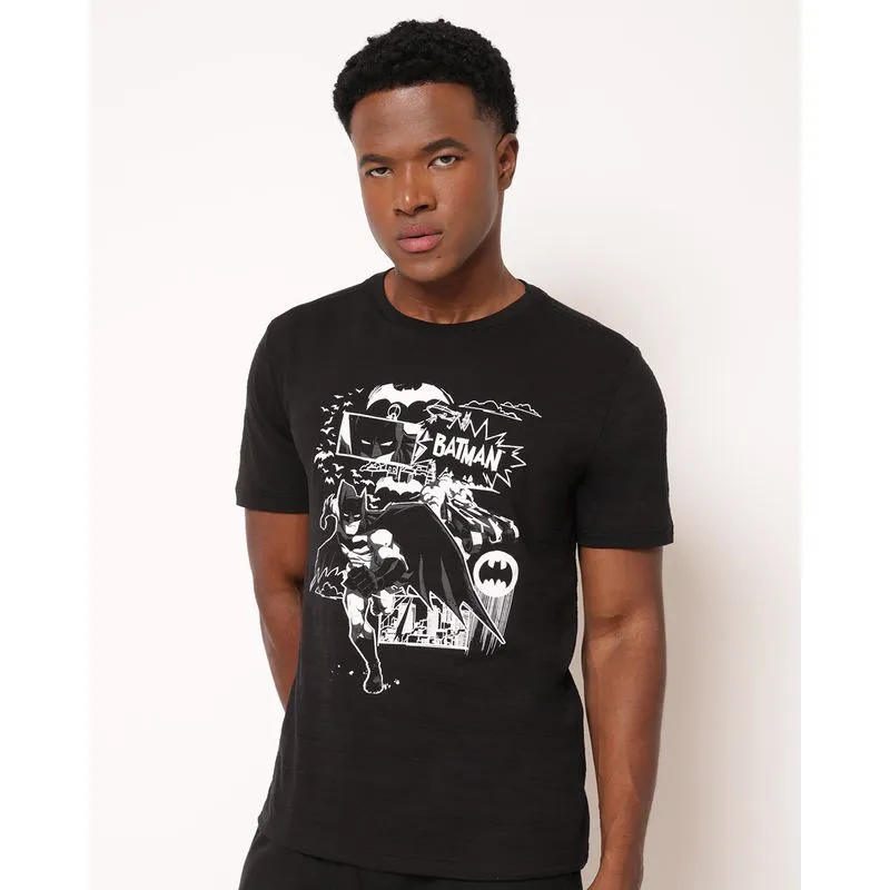 Camiseta Masculina Texturizada DC Comics Batman Preta XGG