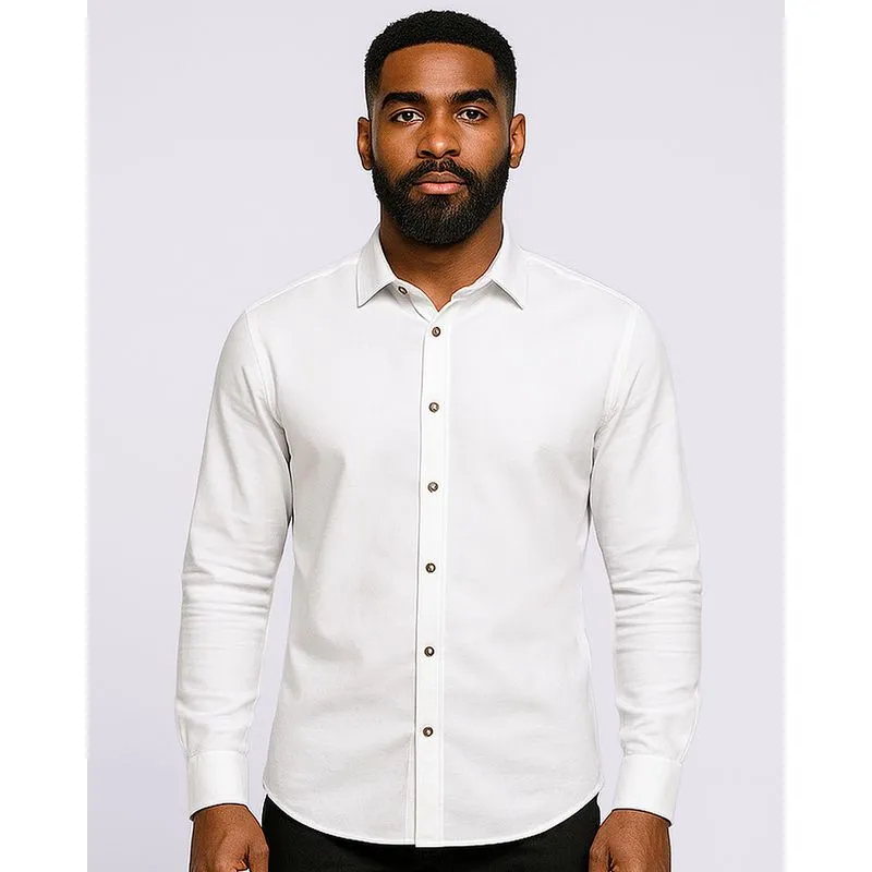 Camisa Masculina Manga Longa Branca M