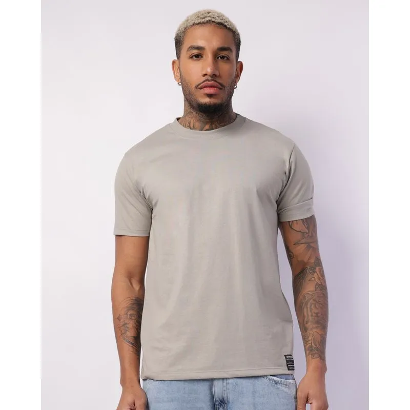 Camiseta Masculina Básica Manga Curta Cinza GG