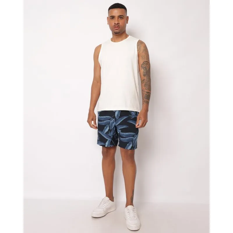 Bermuda Surf Masculina com Bolsos Estampada Preta GG