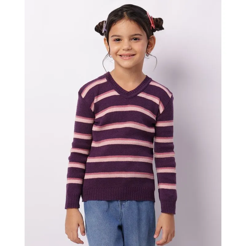 Blusa Infantil Manga Longa Tricô Estampa Sortida Roxo 6