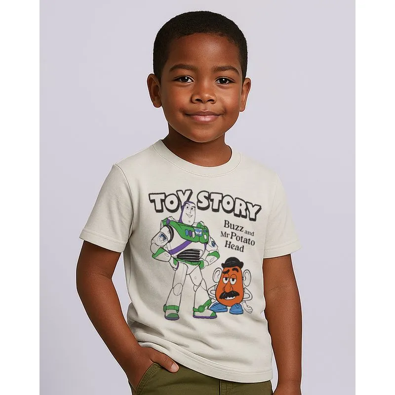 Camiseta Infantil Disney Toy Story Manga Curta Off White 6