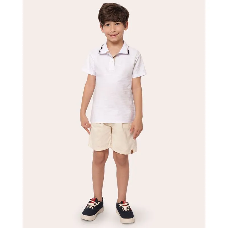 Bermuda Sarja Infantil com Cordão Bege 8