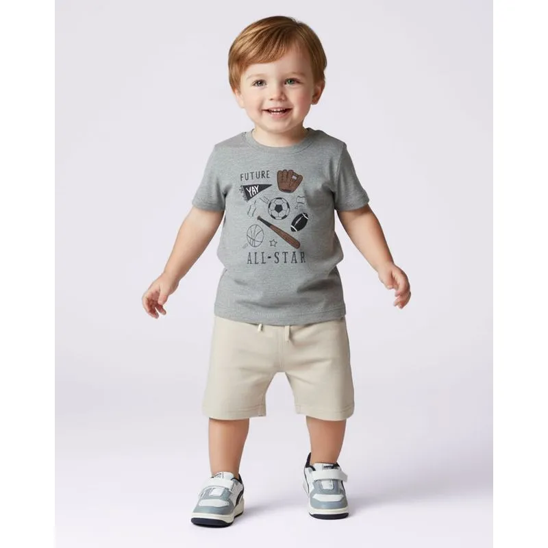 Conjunto Bebê Algodão Curto Estampa All Star Cinza 3