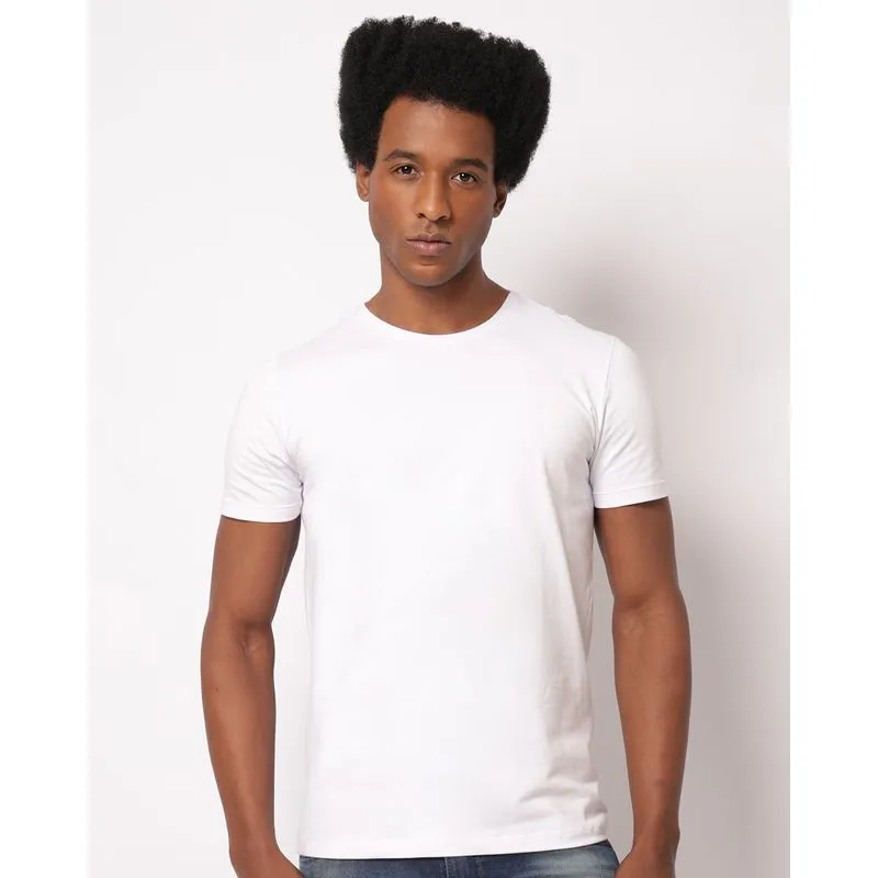 Camiseta Masculina Básica Algodão Branca P