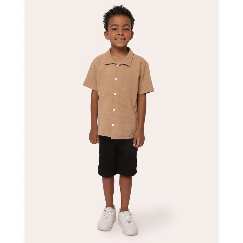 Bermuda Sarja Infantil Cargo Reta Preta 6