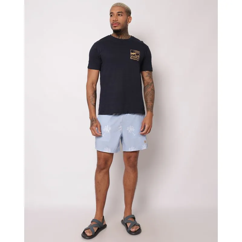 Bermuda Surf Masculina Estampada Coqueiros Azul P